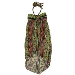 Colorful Animal Print Striped Halter Top High Low Midi Dress XL (fits small)